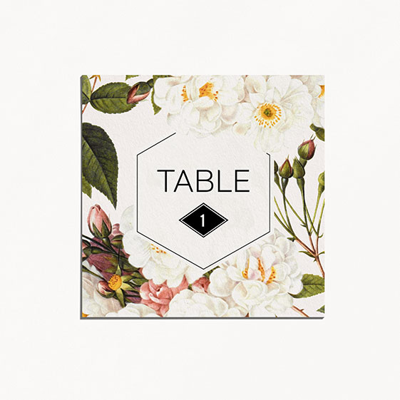 Numero de table  fleur, papeterie Jardin botanique