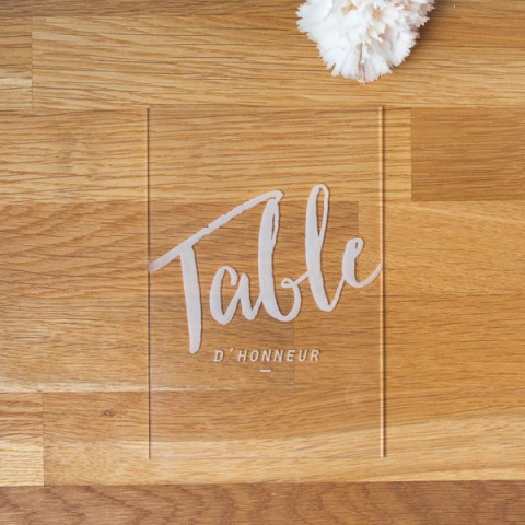 Numero de table  transparent, papeterie Plexi