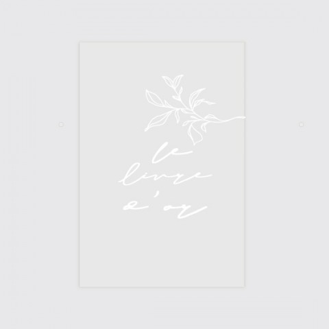 Panneau  signalétique en plexi transparent pour le livre d'or mariage natura à poser