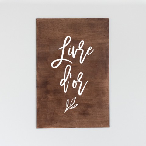 Panneau  signalétique en bois pour le livre d'or mariage rustic à poser