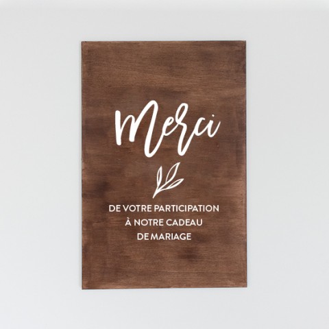 Panneau signalétique en bois pour urne mariage rustic à poser