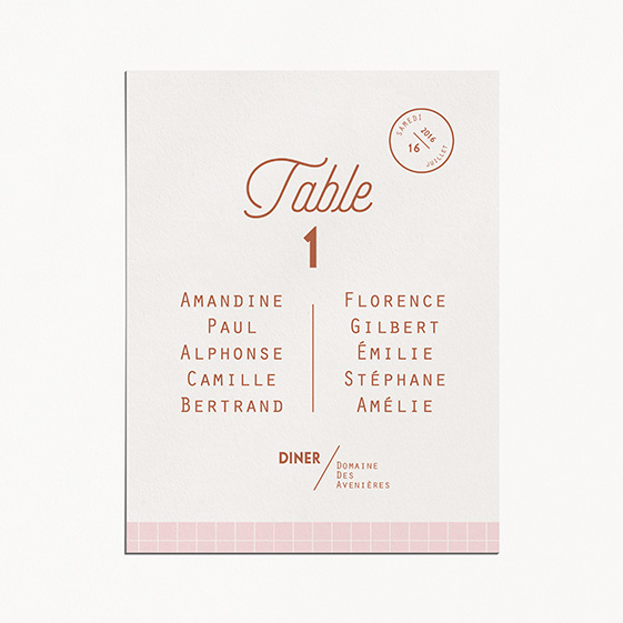 Plan de table de mariage cuivre, chic, papeterie Copper