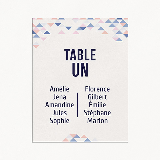 Plan de table de mariage graphique, serenity, papeterie Sweet géometrie