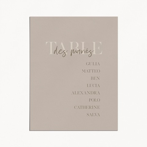 plan de table de mariage gulia jeux typographique et tons naturels verso