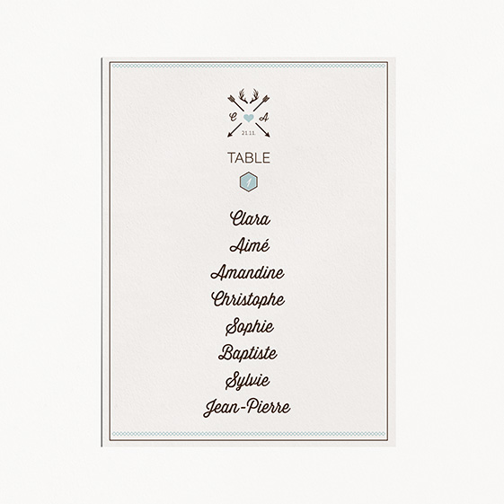 Plan de table de mariage kraft, hiver, papeterie Douceur scandinave