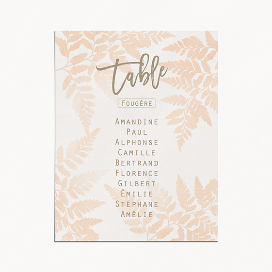 Plan de table de mariage végétal, naturel, papeterie blanc Organic