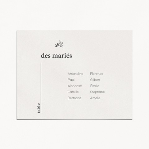 Plan de table de mariage minimaliste mariage minimalist moderne épuré