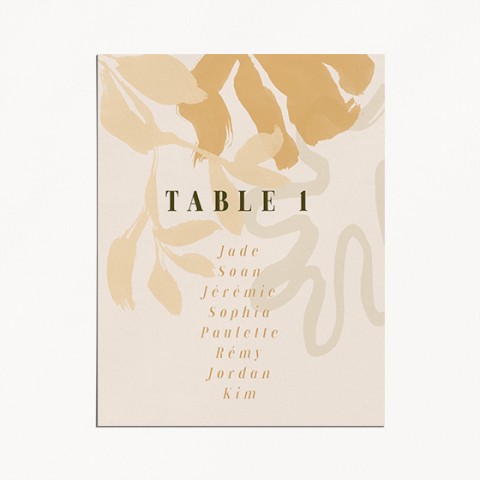 plan de table mariage sunshine love motif boho florale fruit jaune recto