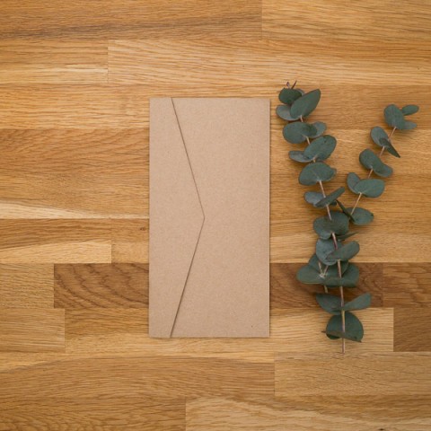 pocket folder kraft DL pochette invitation fermée