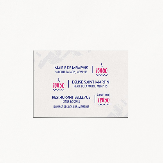 Programme de mariage graphique, rock, papeterie Un mariage à Memphis