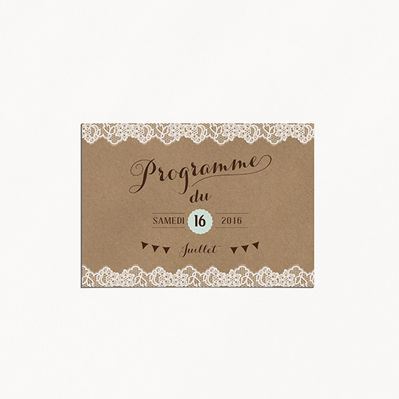Programme de mariage kraft, vintage, papeterie Rétro kraft