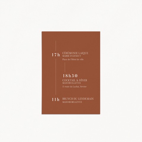 programme de mariage, terracotta, blush, moderne, minimaliste verso