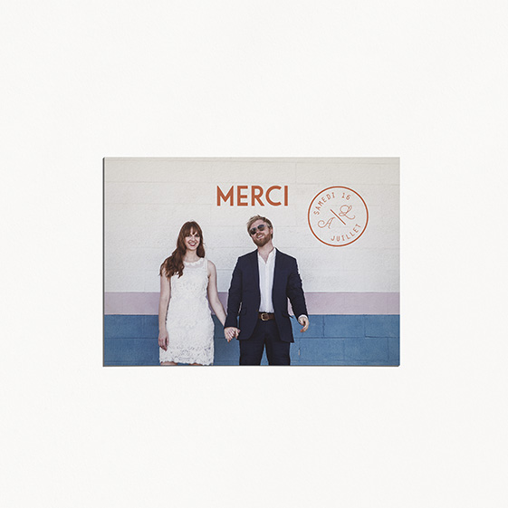 Remerciements de mariage cuivre, chic, papeterie Copper