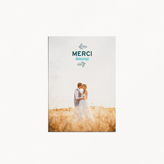 Remerciements de mariage fleur, papeterie Dame-Jeanne