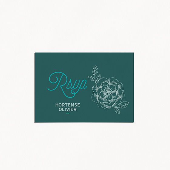 RSVP de mariage fleur, papeterie Dame-Jeanne