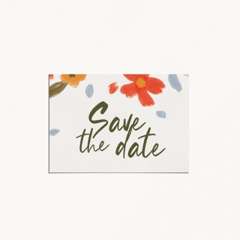 Save the date de mariage motif et illustration fleuri,Fleurs de saison recto