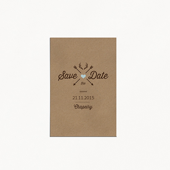 Save the date de mariage kraft, hiver, papeterie Douceur scandinave