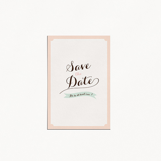 Save the date de mariage kraft, vintage, papeterie Rétro kraft