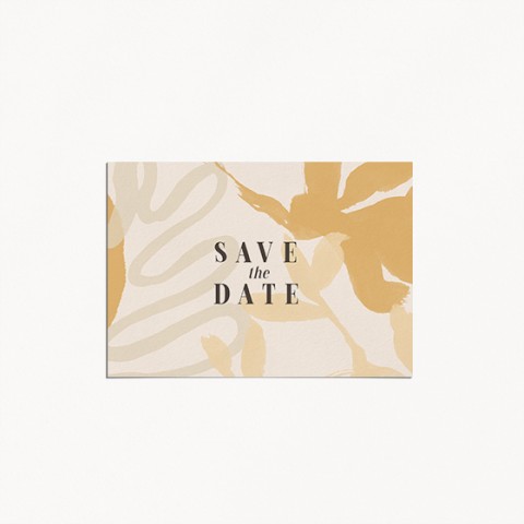 Save the date de mariage sunshine love motif florale feuille citron lumière moderne recto