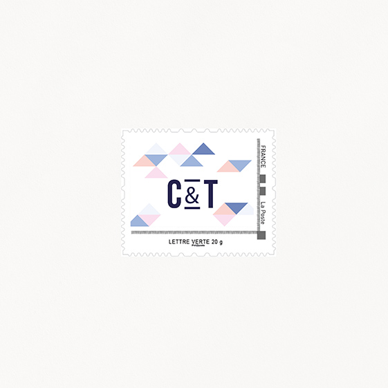 Visuel pour timbre  graphique, papeterie Sweet géometrie recto