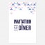 Carton dinner  graphique, papeterie Sweet géometrie recto