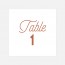 Numero de table  cuivre, papeterie Copper recto