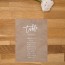 Plan de table de mariage végétal, naturel, papeterie Organic