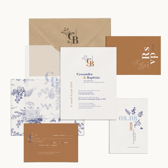 faire-part mariage occitanie fleur provence moderne